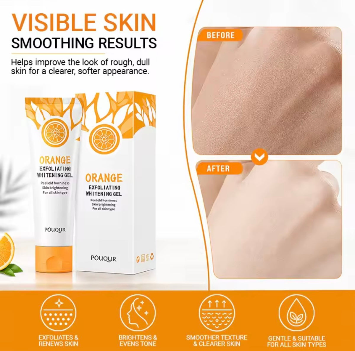 ১ পিস 💯 অরিজিনাল প্রোডাক্টের নিশ্চয়তায় নিন Orange Exfoliating Whitening Gel।